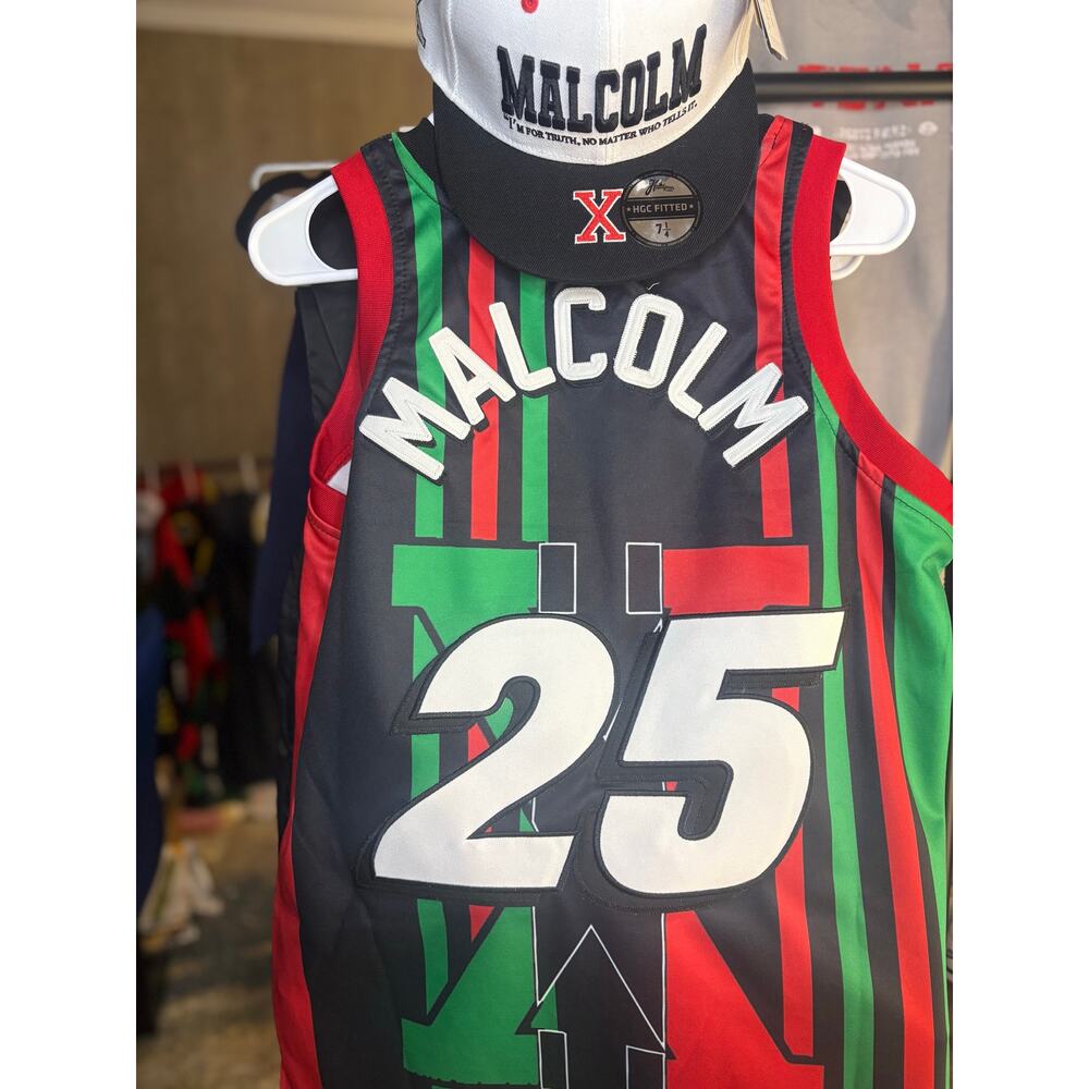 New - Sz S Malcom X Jersey w/ Matching 7 1/4 Hat - Picture 2 of 7